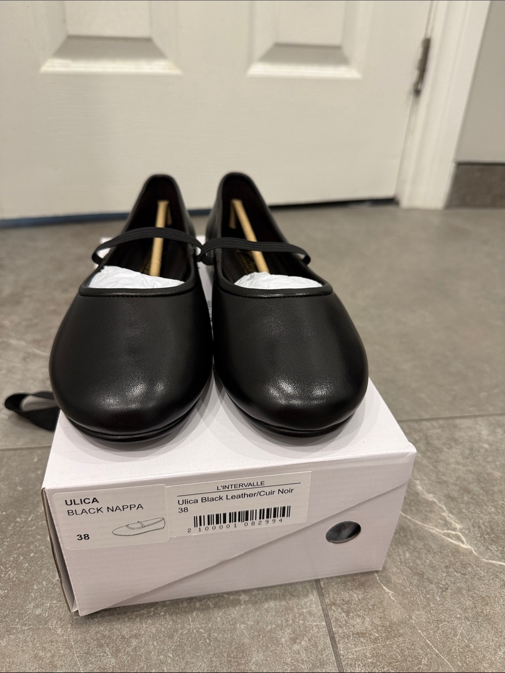 L’Intervalle Ulica Black Leather Ballet Flat size 38 - Picture 3 of 6